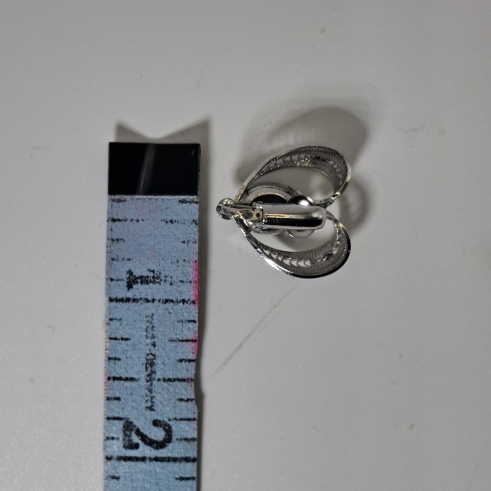 Sorrento Sterling Hermatite Filagree Clip On Earrings - Picture 4 of 4